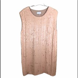 Adam by Adam Lippes silk peach sequins midi dress